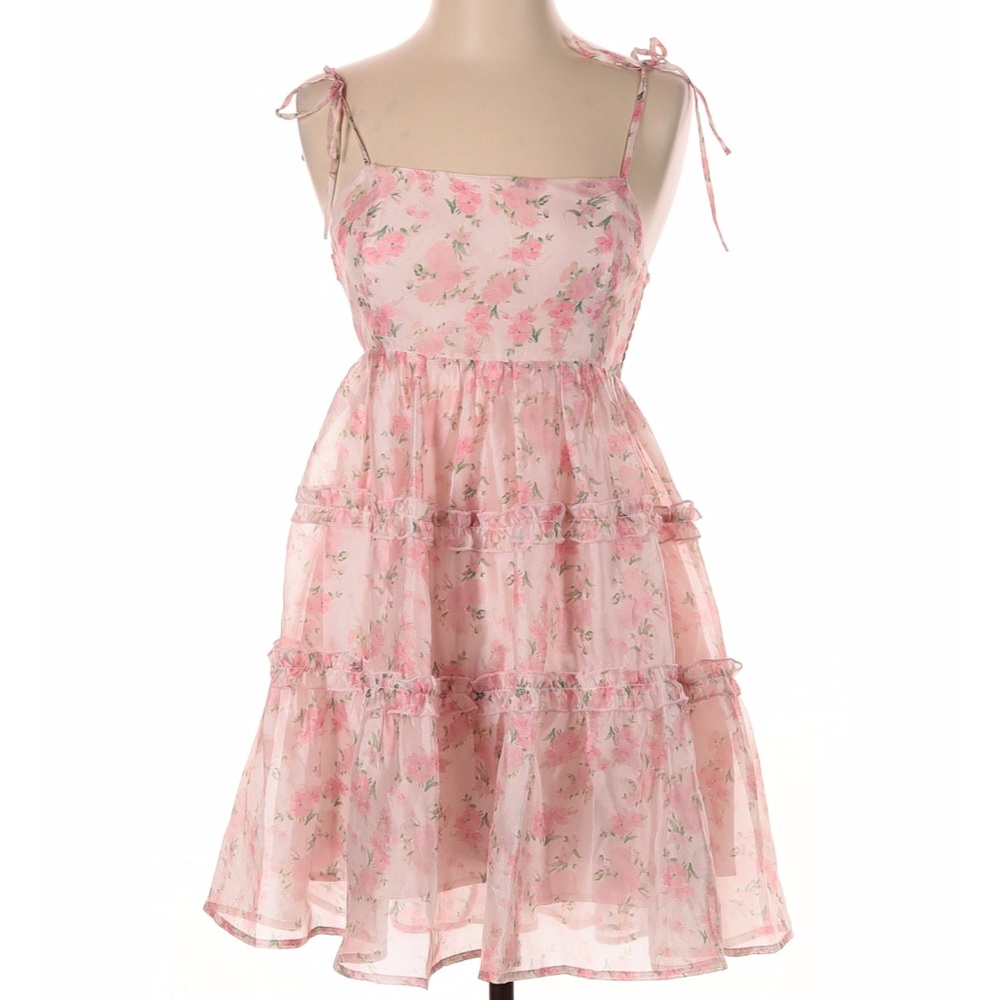 Altar’d State pink floral babydoll dress